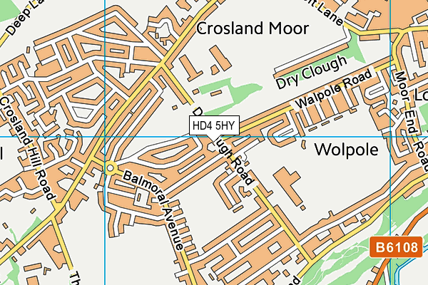 HD4 5HY map - OS VectorMap District (Ordnance Survey)