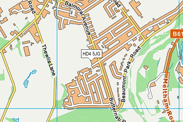 HD4 5JG map - OS VectorMap District (Ordnance Survey)