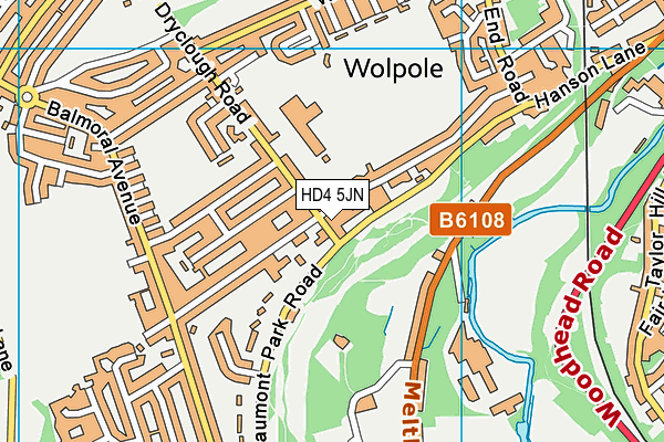 HD4 5JN map - OS VectorMap District (Ordnance Survey)