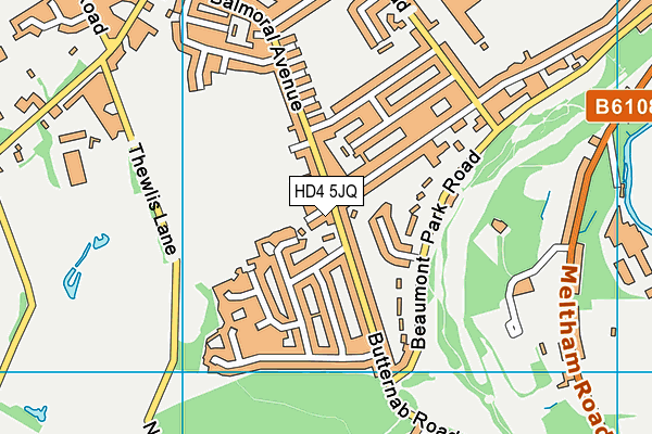 HD4 5JQ map - OS VectorMap District (Ordnance Survey)