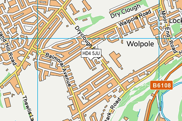 HD4 5JU map - OS VectorMap District (Ordnance Survey)