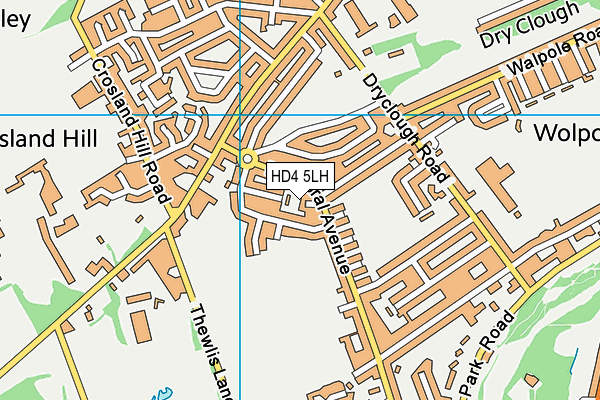 HD4 5LH map - OS VectorMap District (Ordnance Survey)