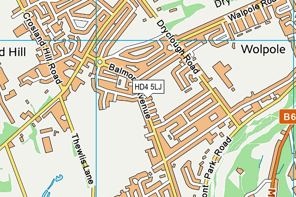 HD4 5LJ map - OS VectorMap District (Ordnance Survey)
