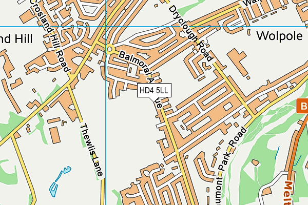 HD4 5LL map - OS VectorMap District (Ordnance Survey)