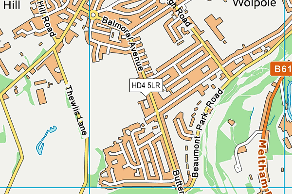 HD4 5LR map - OS VectorMap District (Ordnance Survey)