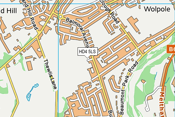 HD4 5LS map - OS VectorMap District (Ordnance Survey)