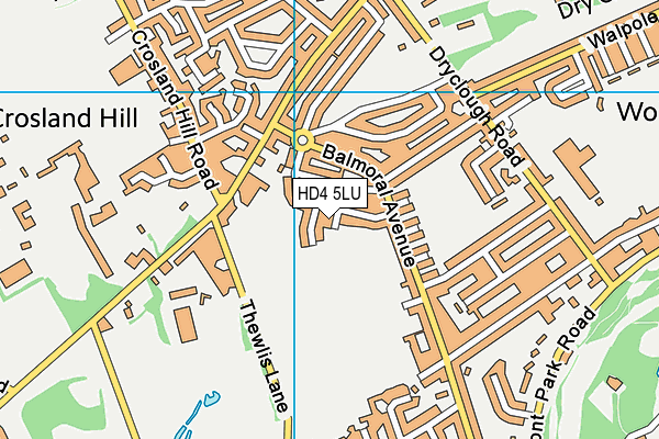 HD4 5LU map - OS VectorMap District (Ordnance Survey)