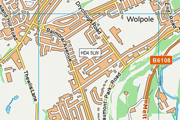 HD4 5LW map - OS VectorMap District (Ordnance Survey)