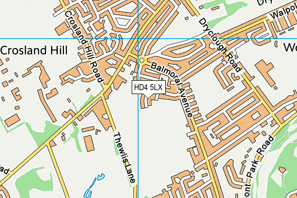 HD4 5LX map - OS VectorMap District (Ordnance Survey)