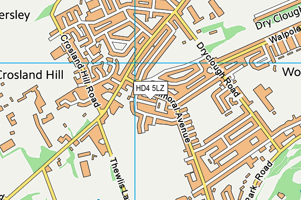 HD4 5LZ map - OS VectorMap District (Ordnance Survey)