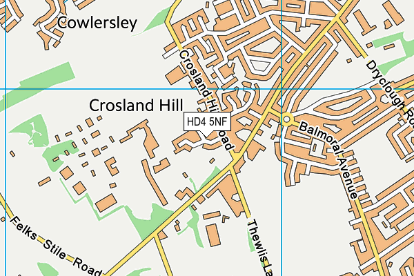 HD4 5NF map - OS VectorMap District (Ordnance Survey)