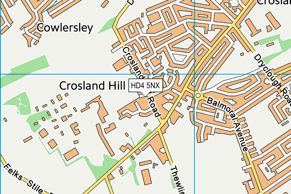 HD4 5NX map - OS VectorMap District (Ordnance Survey)