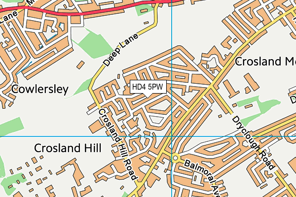 HD4 5PW map - OS VectorMap District (Ordnance Survey)