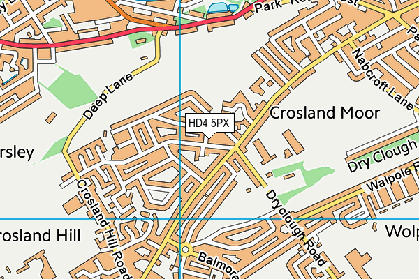 HD4 5PX map - OS VectorMap District (Ordnance Survey)