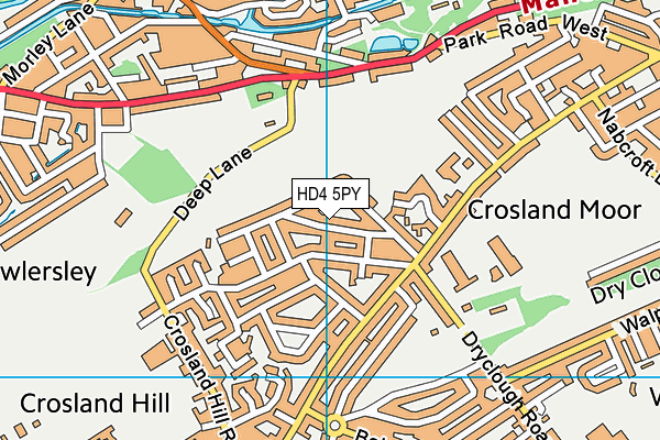 HD4 5PY map - OS VectorMap District (Ordnance Survey)