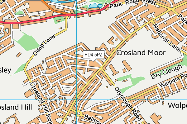 HD4 5PZ map - OS VectorMap District (Ordnance Survey)