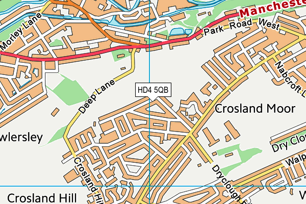 HD4 5QB map - OS VectorMap District (Ordnance Survey)