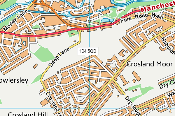 HD4 5QD map - OS VectorMap District (Ordnance Survey)