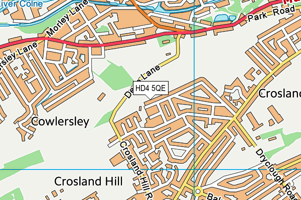 HD4 5QE map - OS VectorMap District (Ordnance Survey)