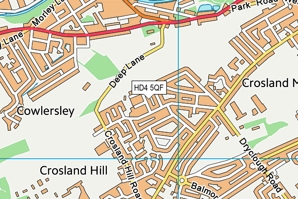 HD4 5QF map - OS VectorMap District (Ordnance Survey)