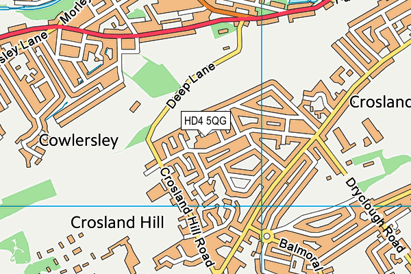 HD4 5QG map - OS VectorMap District (Ordnance Survey)