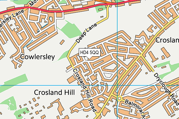 HD4 5QQ map - OS VectorMap District (Ordnance Survey)