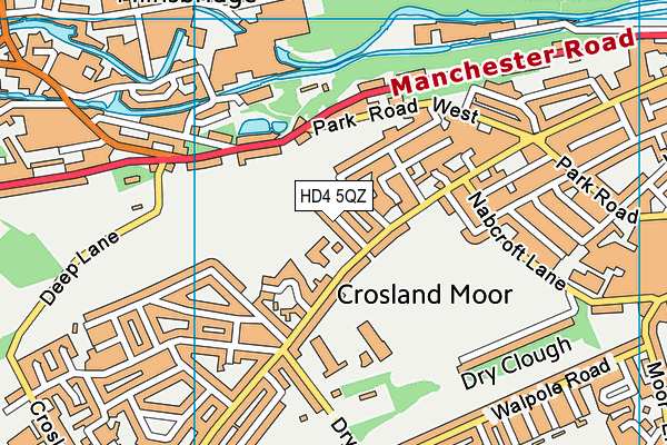 HD4 5QZ map - OS VectorMap District (Ordnance Survey)