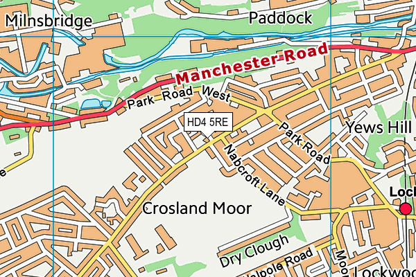 HD4 5RE map - OS VectorMap District (Ordnance Survey)