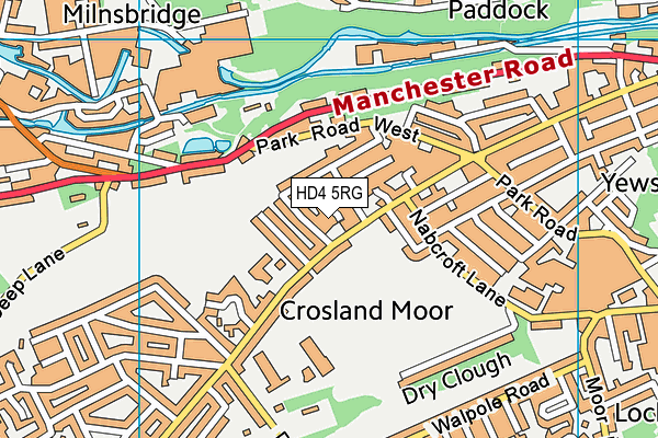 HD4 5RG map - OS VectorMap District (Ordnance Survey)