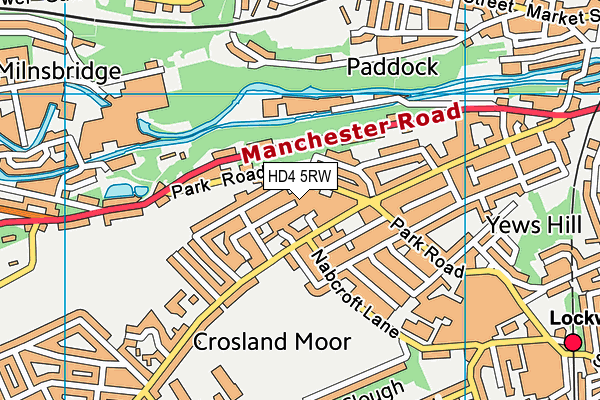 HD4 5RW map - OS VectorMap District (Ordnance Survey)