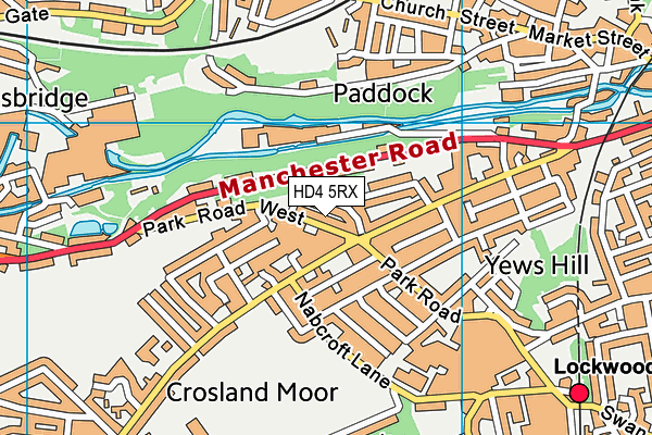 HD4 5RX map - OS VectorMap District (Ordnance Survey)