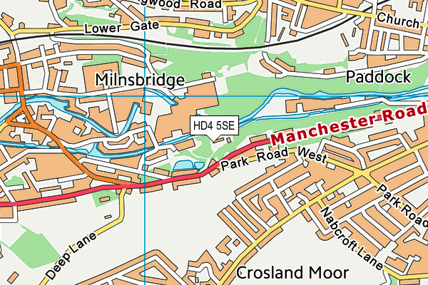 HD4 5SE map - OS VectorMap District (Ordnance Survey)