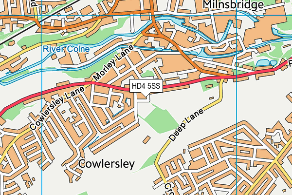 Coronation Park (Huddersfield) map (HD4 5SS) - OS VectorMap District (Ordnance Survey)