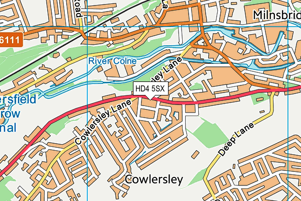 HD4 5SX map - OS VectorMap District (Ordnance Survey)