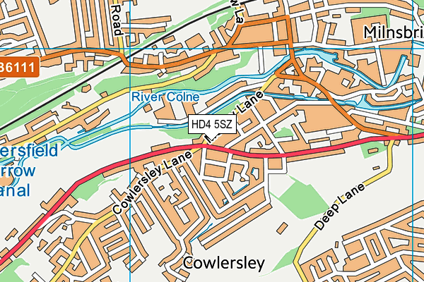 HD4 5SZ map - OS VectorMap District (Ordnance Survey)