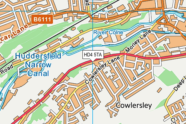 HD4 5TA map - OS VectorMap District (Ordnance Survey)