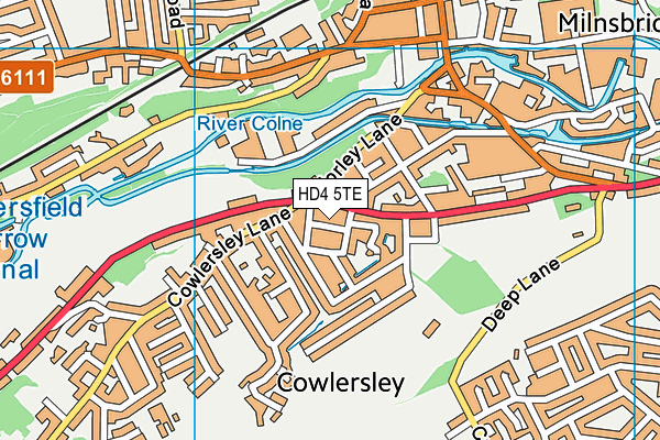 HD4 5TE map - OS VectorMap District (Ordnance Survey)