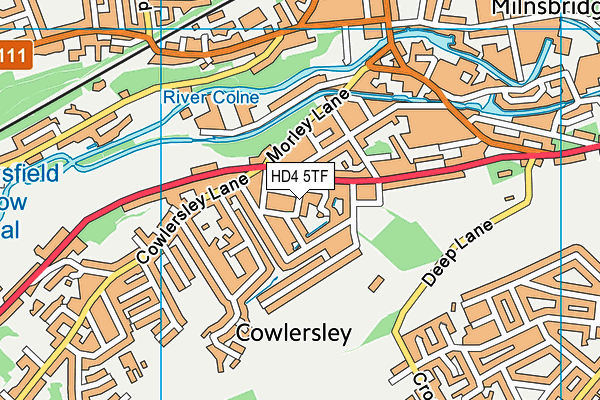 HD4 5TF map - OS VectorMap District (Ordnance Survey)