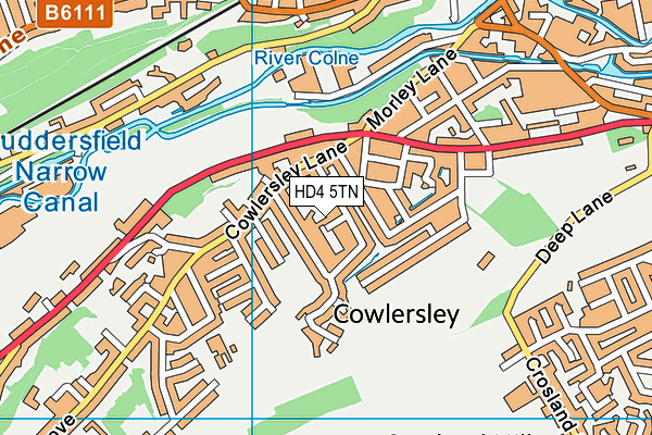 HD4 5TN map - OS VectorMap District (Ordnance Survey)