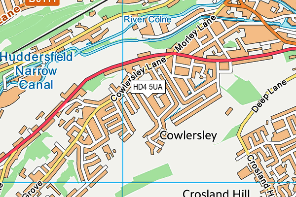 HD4 5UA map - OS VectorMap District (Ordnance Survey)