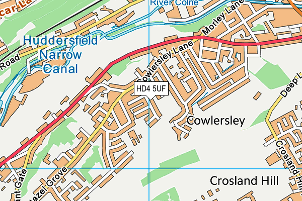 HD4 5UF map - OS VectorMap District (Ordnance Survey)