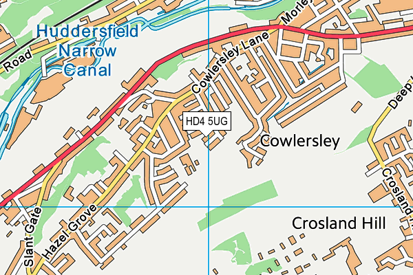 HD4 5UG map - OS VectorMap District (Ordnance Survey)