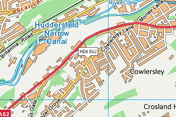 HD4 5UJ map - OS VectorMap District (Ordnance Survey)