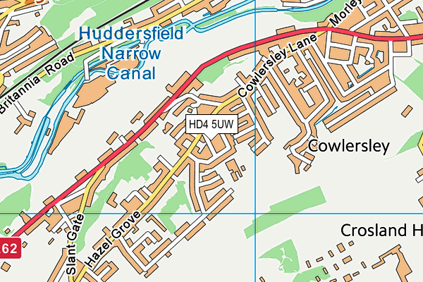 HD4 5UW map - OS VectorMap District (Ordnance Survey)