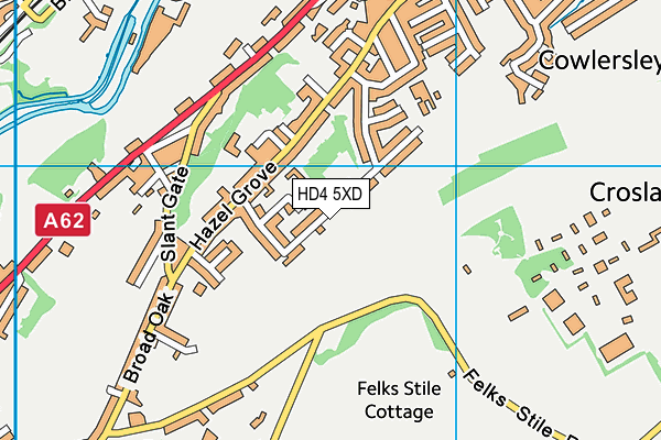 HD4 5XD map - OS VectorMap District (Ordnance Survey)