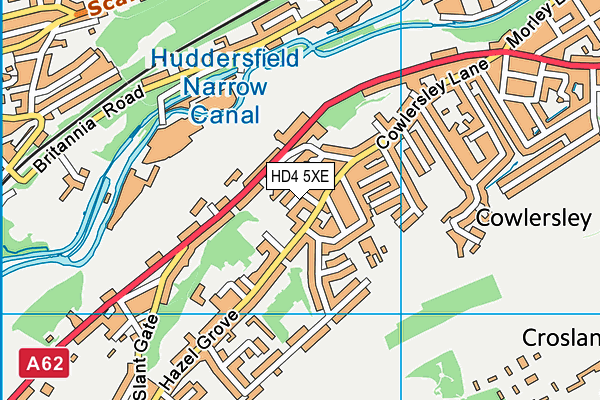 HD4 5XE map - OS VectorMap District (Ordnance Survey)