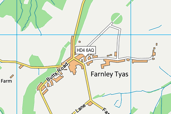 HD4 6AQ map - OS VectorMap District (Ordnance Survey)