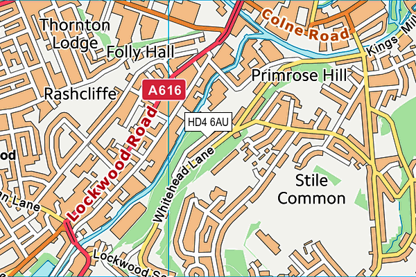 HD4 6AU map - OS VectorMap District (Ordnance Survey)