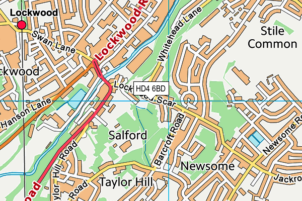 HD4 6BD map - OS VectorMap District (Ordnance Survey)