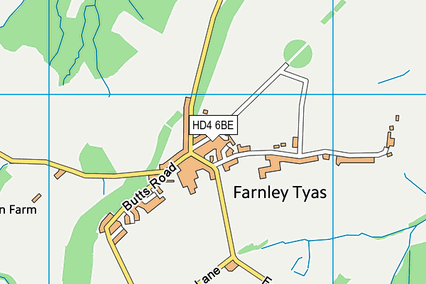 HD4 6BE map - OS VectorMap District (Ordnance Survey)